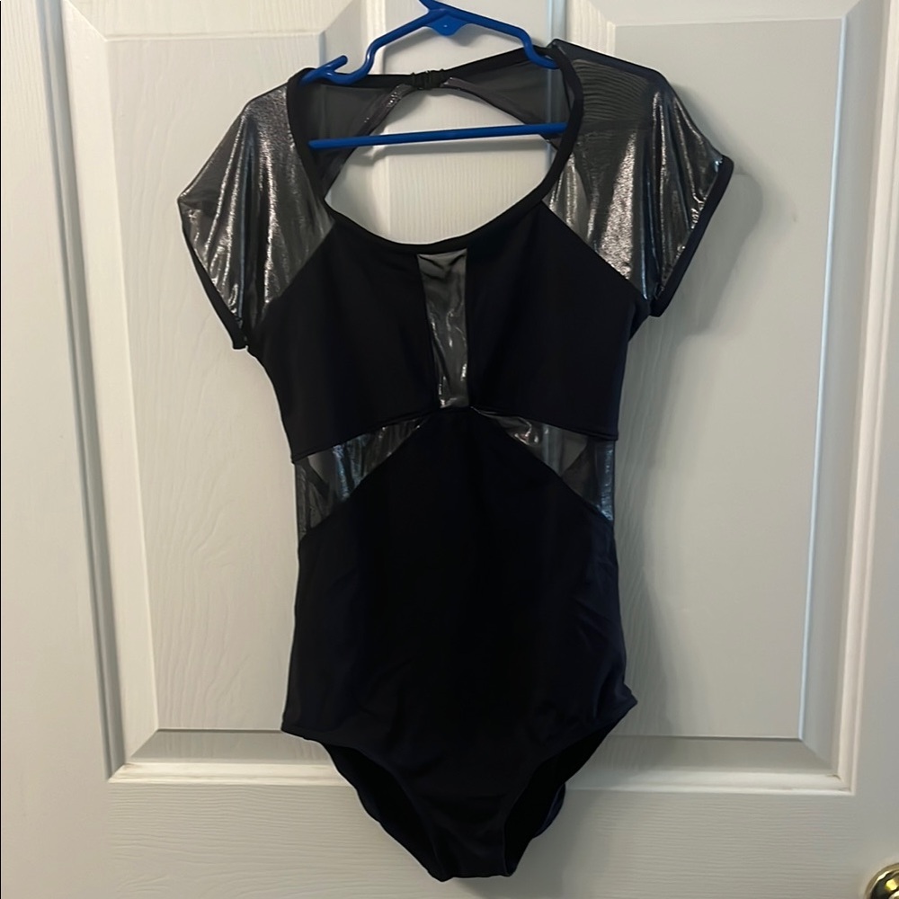 Capezio Kids Bodysuit in Black and Silver